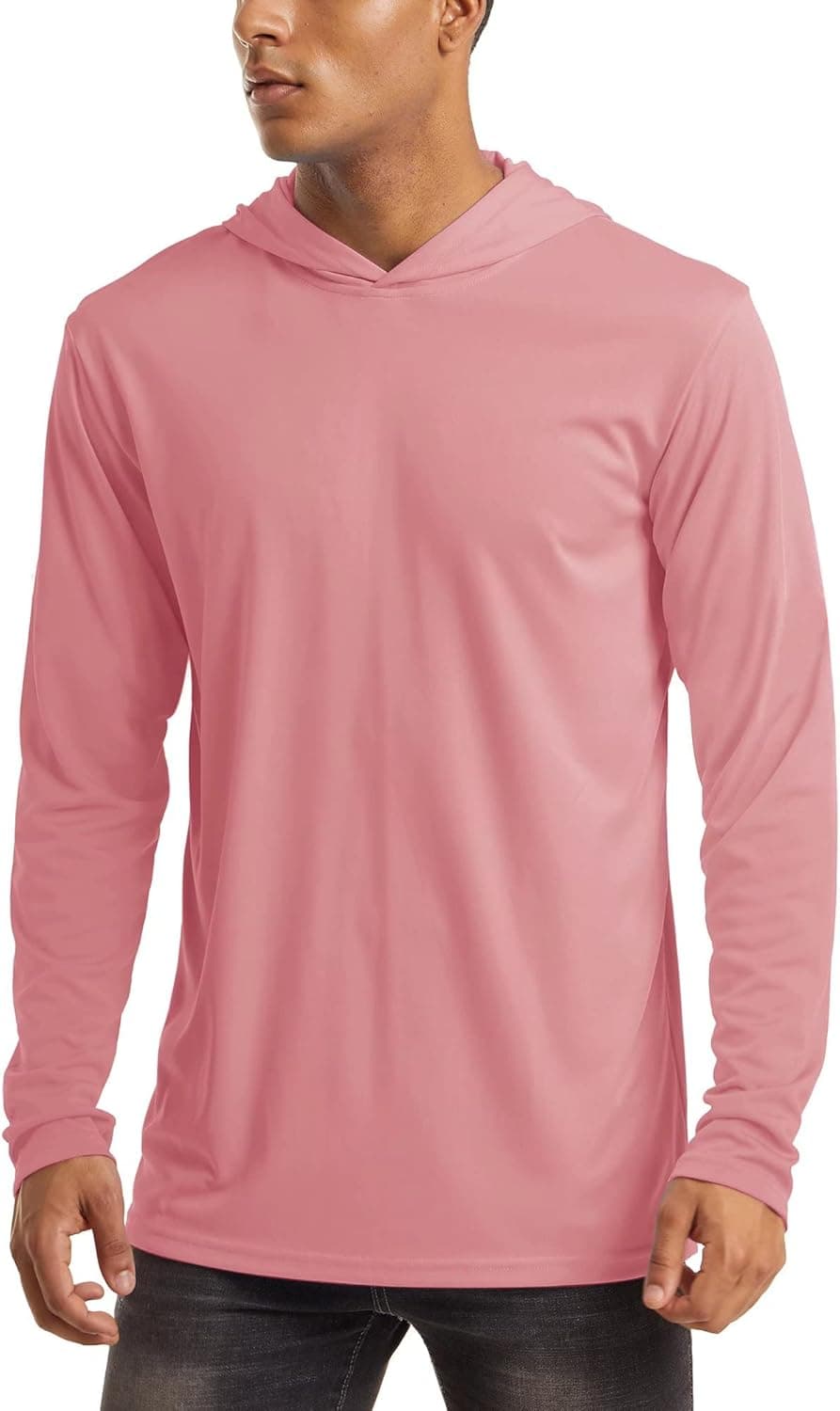 MAGCOMSEN Men's Hooded UPF 50+ Sun Protection T Shirts Long Sleeve Athletic Fishing Shirts Rash Guards