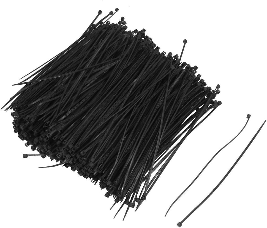 URBEST 1000 Pcs Self Locking Wire Cable Zip, Tie Fasten Wrap 6 Inch Nylon Zip Tie (Black)