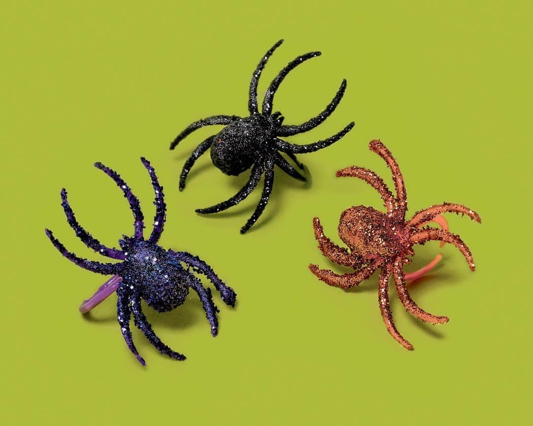 Glitter Spider Rings | Halloween Trick or Treat