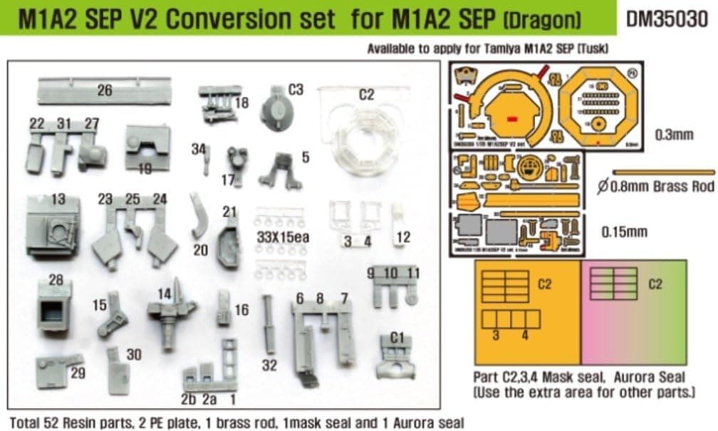 DEF Model 1:35 M1A2 SEP V2 Conversion set for Dragon #DM35030