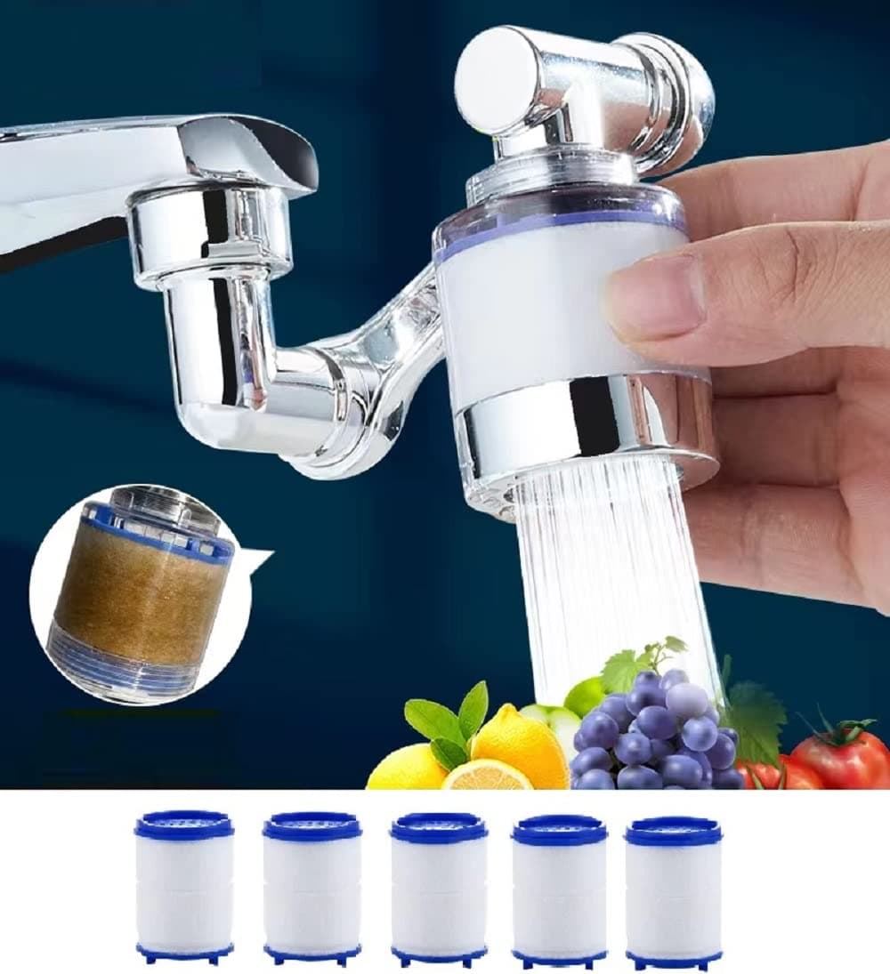 1080 Degree Swivel Faucet Aerator, Large-Angle Rotating Splash Filter Faucet with 2 Water Outlet Modes, Bathroom Rotatable Multifunctional Extension Faucet for Washing Eye/Hair/Face;Purifying water!