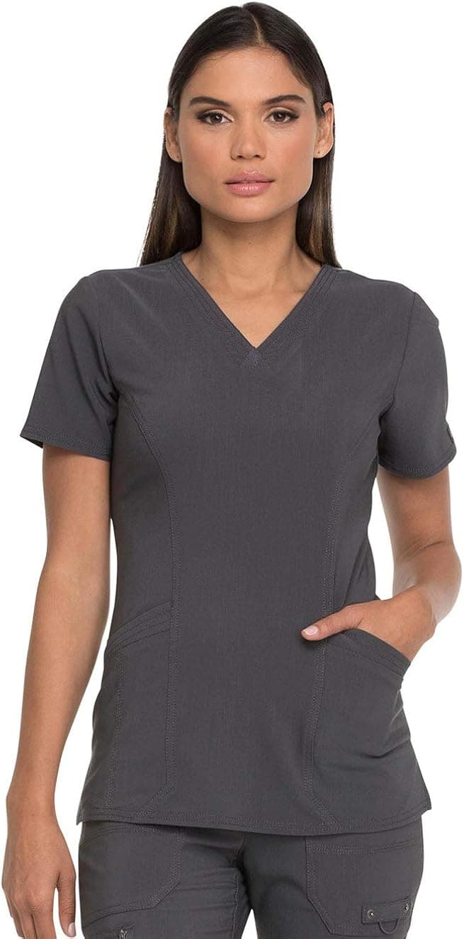 Dickies Advance Women Scrubs Top V-Neck with Patch Pockets DK755