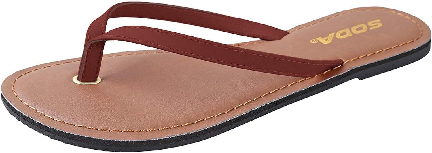 Soda Shoes Women Flip Flops Basic Plain Sandals Strap Casual Beach Thongs FELER