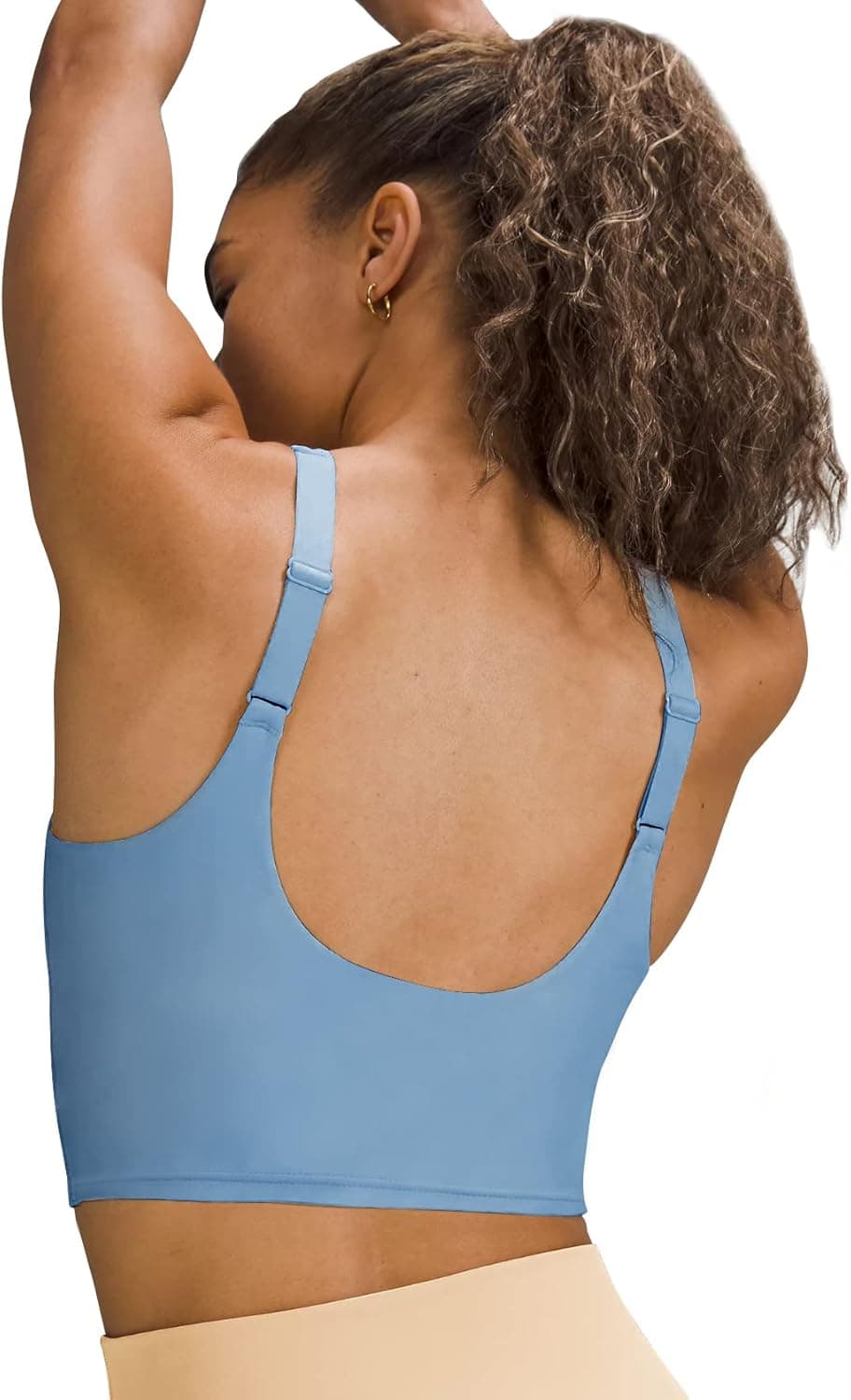 AB-Eleven Sports Bras for Women-V Neck Workout Tops for Women-Align Adjustable Tank Removable Padded Yoga Longline Crop Top