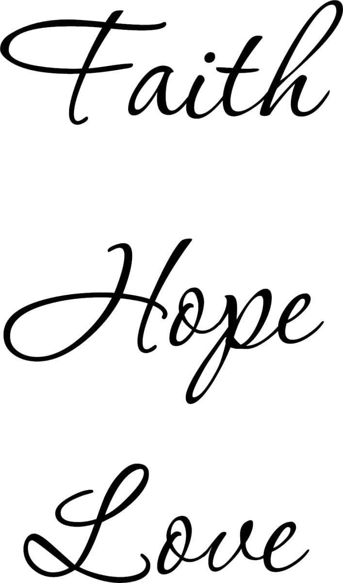 Wall Decal Quote Faith Hope Love Wall Decal Decor Words Large Nice Sticker