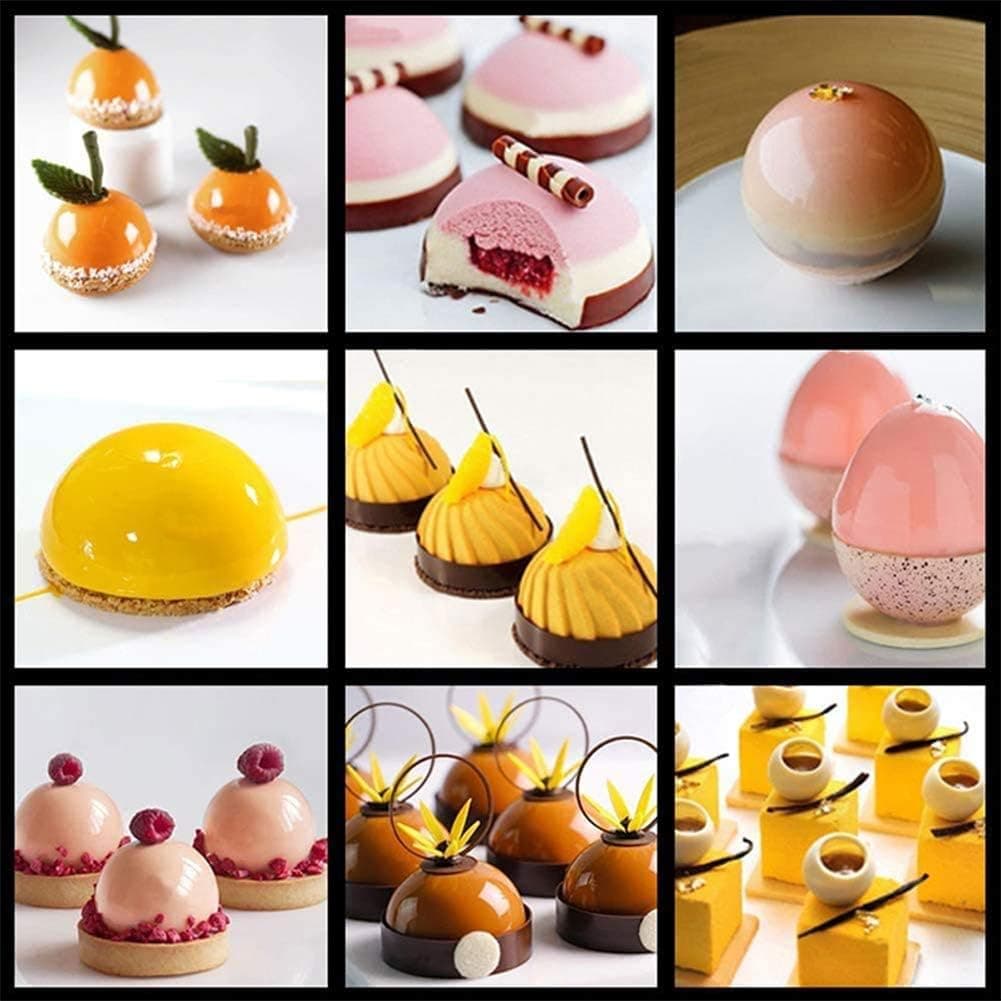3 Pcs 6-Cavity Semi Sphere Silicone Mold, Baking Mold for Making Hot Chocolate Bomb, Cake, Jelly, Dome Mousse
