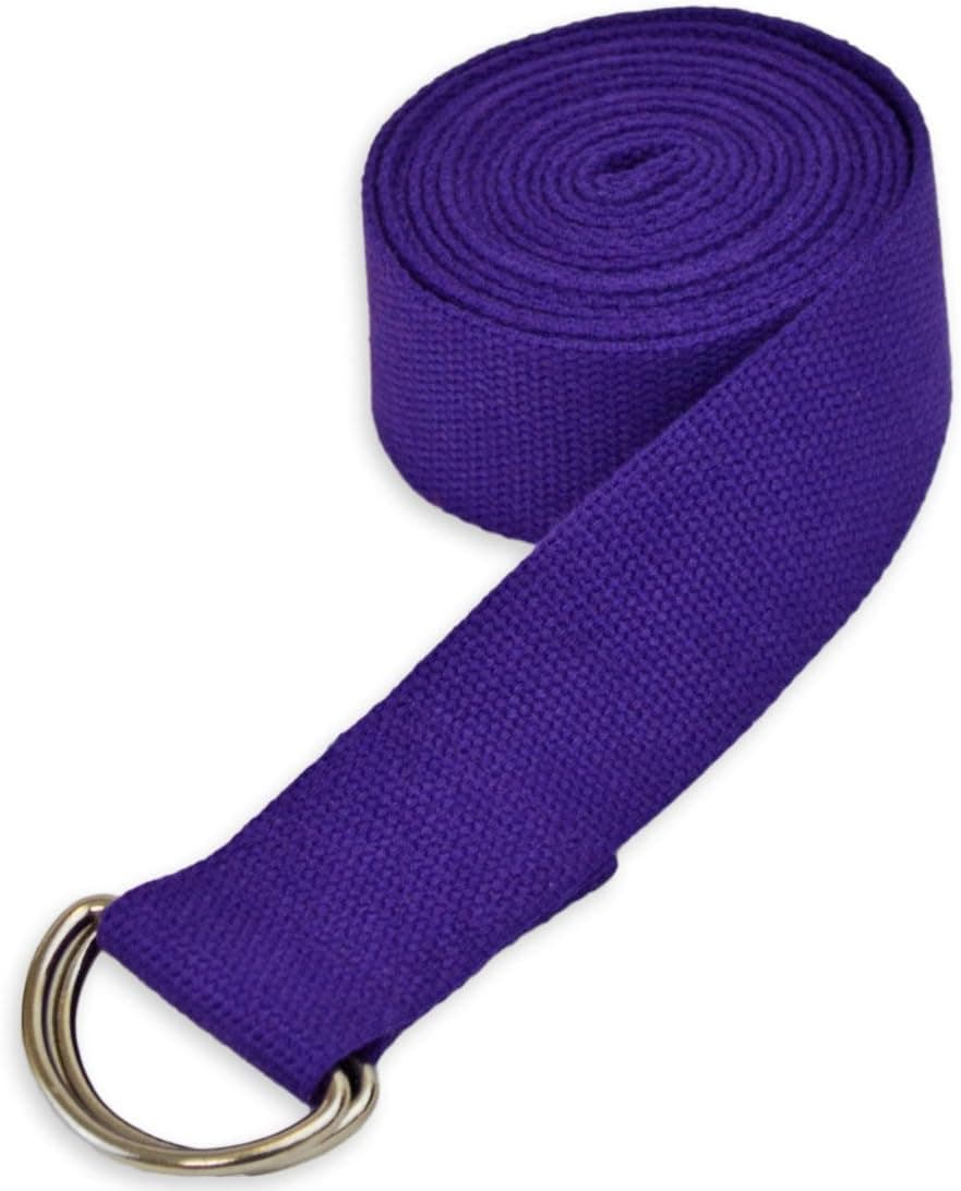 YogaAccessories D-Ring Buckle Cotton Yoga Strap (Choose from 6ft, 8ft, 10ft)