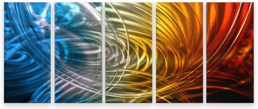 Metal Wall Art Abstract Modern Contemporary Sculpture Home Wall Decor Color Drops