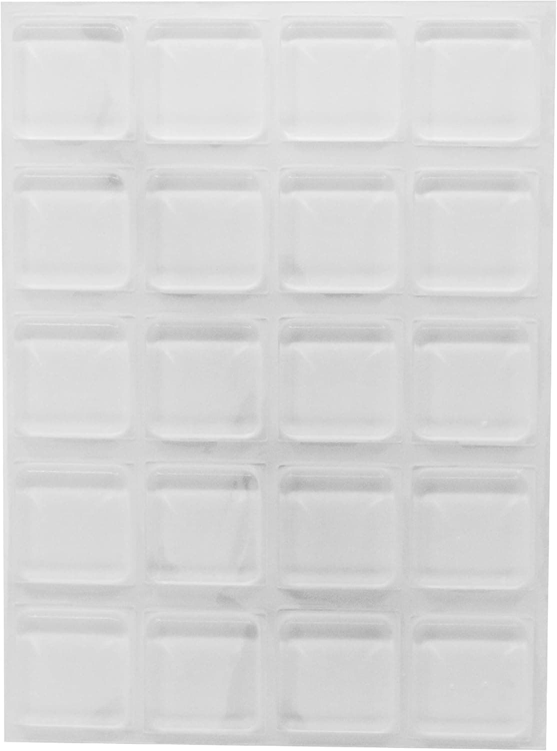 Rubber Bumpers Self Adhesive Large - 60 Pack - Rubber Pads for Cutting Board Feet - 1 Inch Square Clear Rubber Bumper Pads