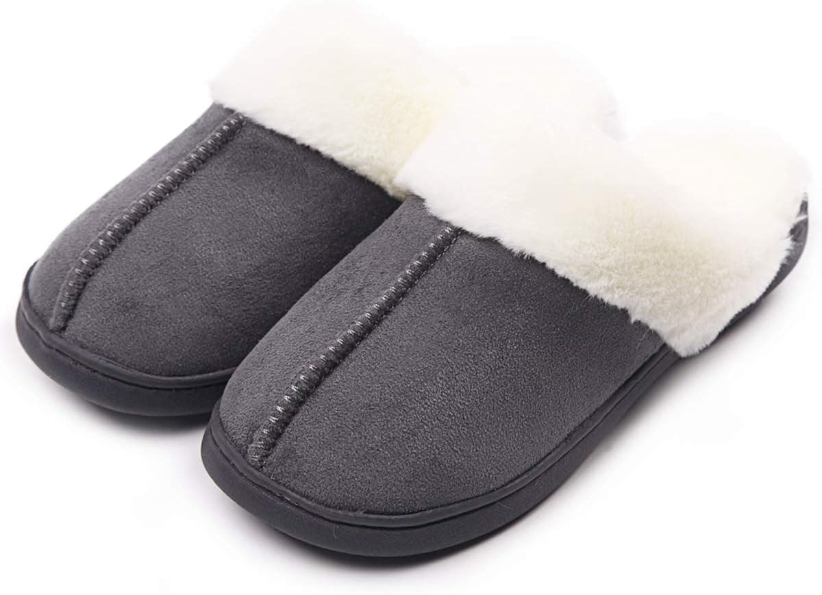 Caramella Bubble Women's Memory Foam Slippers Comfort Wool-Like Plush Fleece Lined House Shoes Bedroom Shoes with Faux Fur Lining Indoor Outdoor