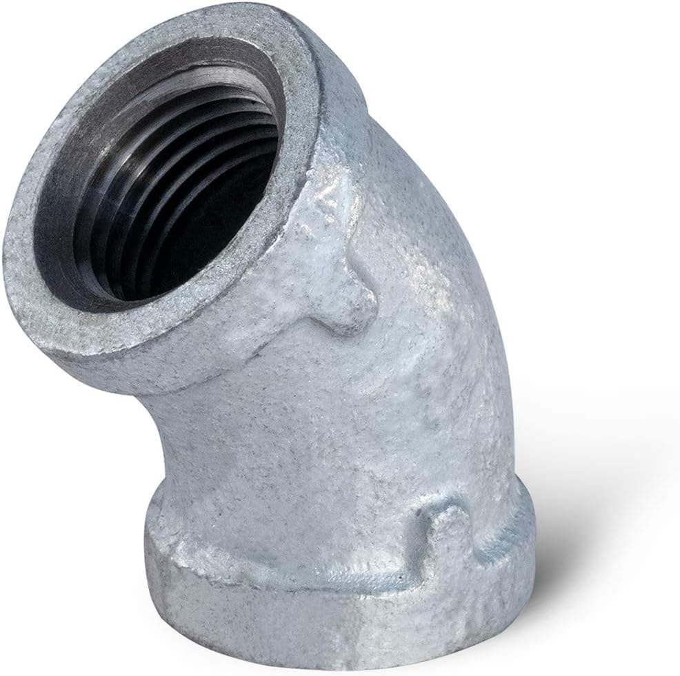 Supply Giant HNGG0100 1" 45 Degree Galvanized Malleable Iron Elbow for High Pressures