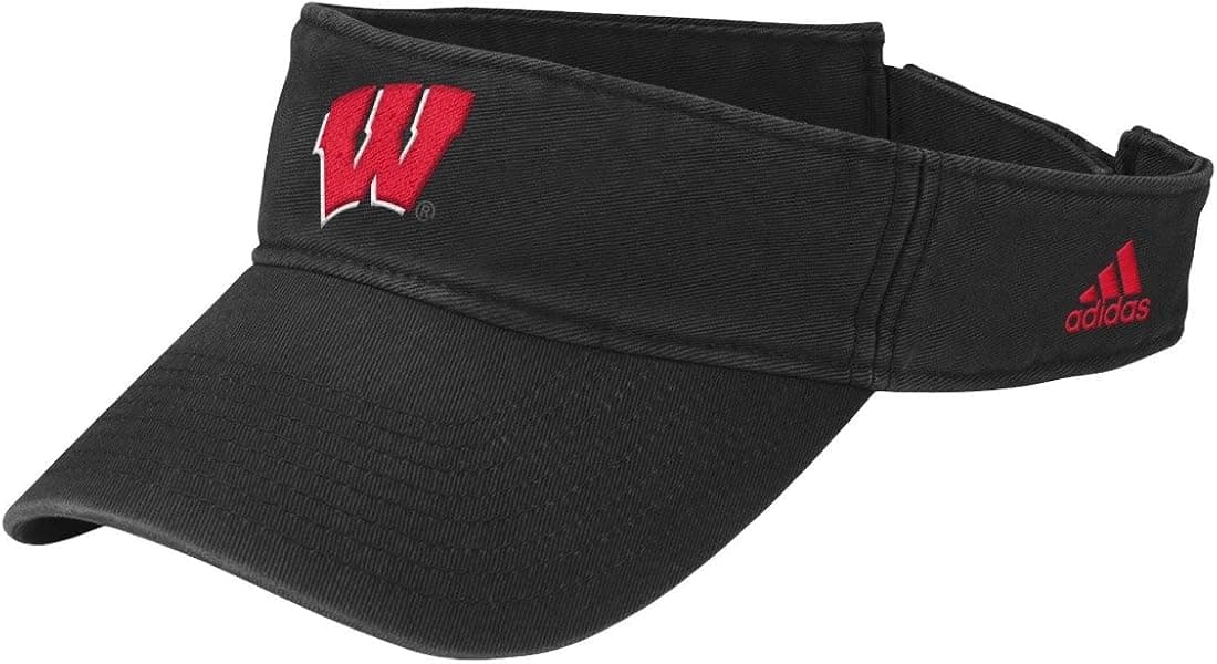 adidas Wisconsin Badgers NCAA Basic Logo Visor - Black
