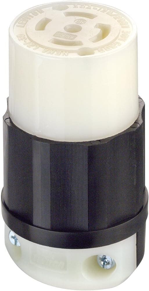 Leviton 2813 30 Amp, 120/208 Volt 3PY, NEMA L21-30R, 4P, 5W, Locking Connector, Industrial Grade, Grounding - Black-White