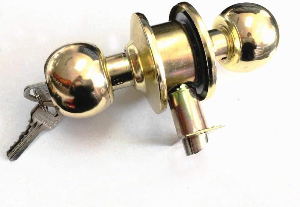 UniDecor Ball Design Keyed Entry Door Knob-587BK-PB