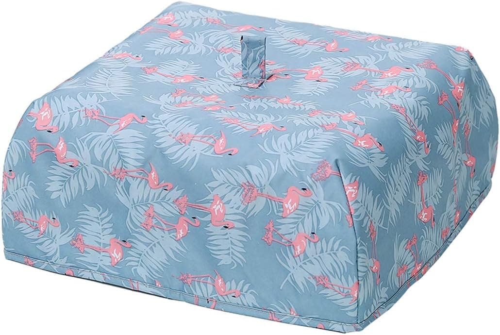 Oyachic Insulated Food Cover Hot Collapsible Food Tent Thermal Pop Up Umbrella Cover Waterproof Aluminum Foil Reusable Protect Food From Bugs,Dust and Mosquitoes (flamingo)