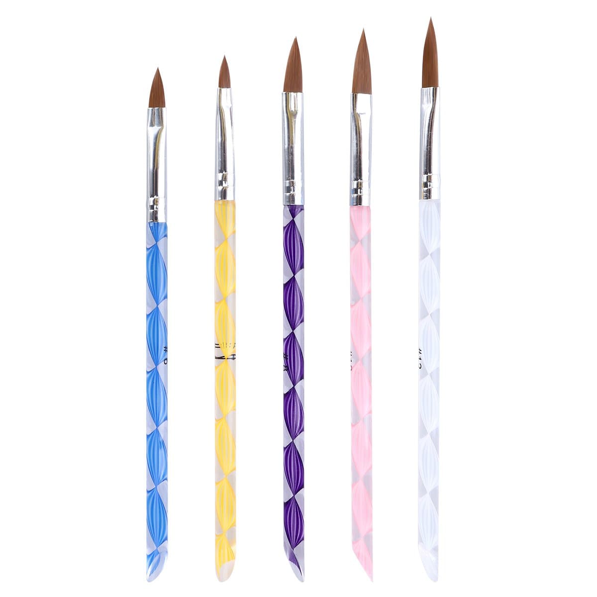 Tinksky 5pcs Acrylic Nail Art UV Gel Carving Pen Brush Liquid Powder DIY No.12.10.8.6.4