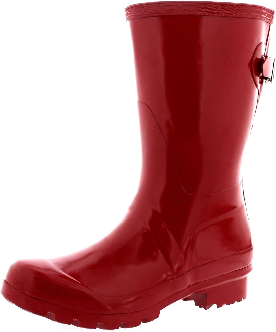 Womens Original Short Adjustable Back Gloss Rain Rubber Festival Wellies