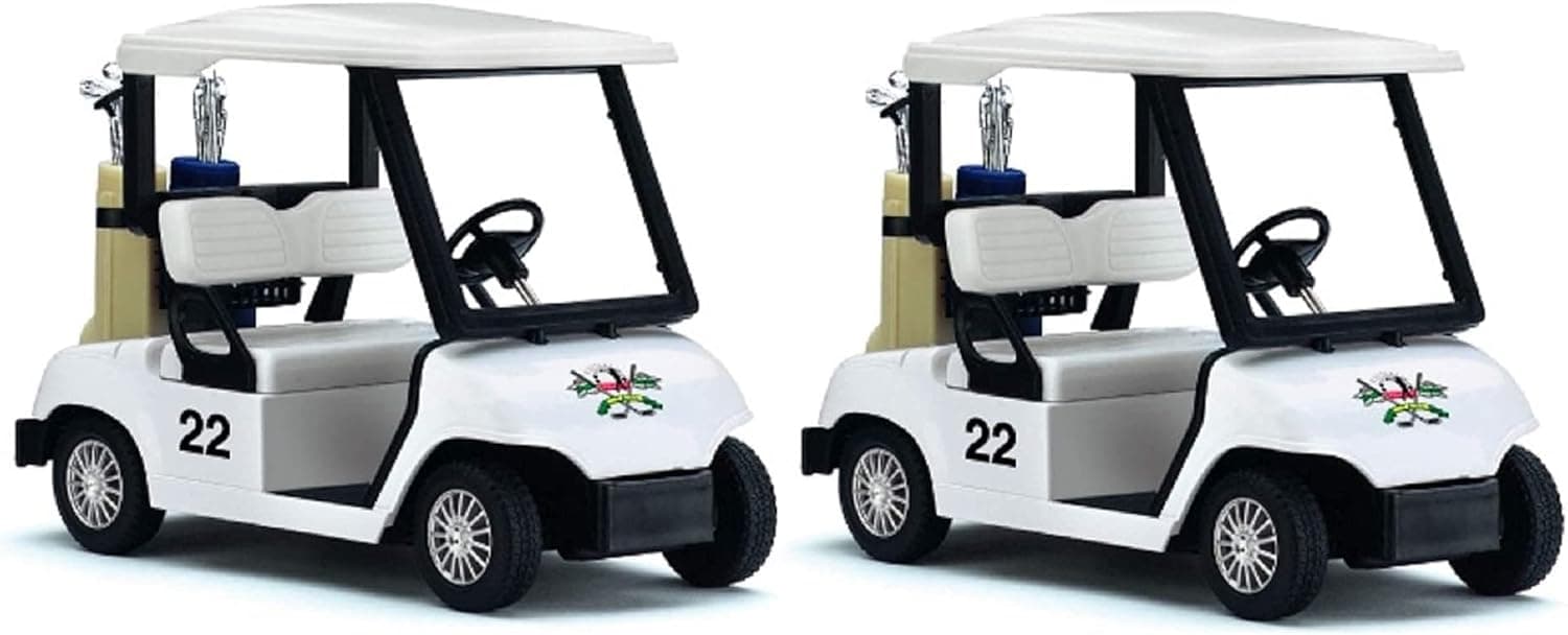 🏌️ KiNSFUN SetOf2 Golf Cart 4½" Die Cast Metal Model Pullback Action Toy ⛳