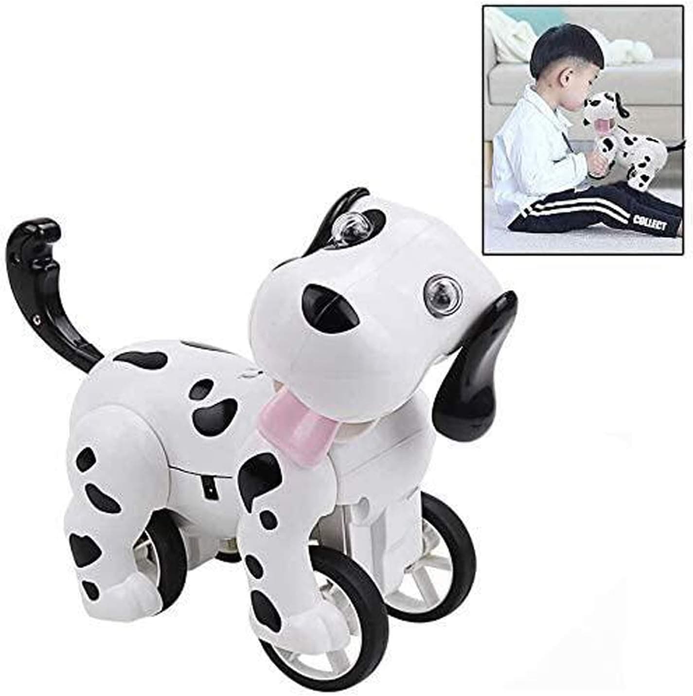 ELVASEN Remote Control Dog Robot Toys for Kids, Robot Puppy Electronic Pet Dog Toys, Interactive Walking,Talking,Singing,Dancing Best Christmas Dog Gift for Boys and Girls Age 3-10