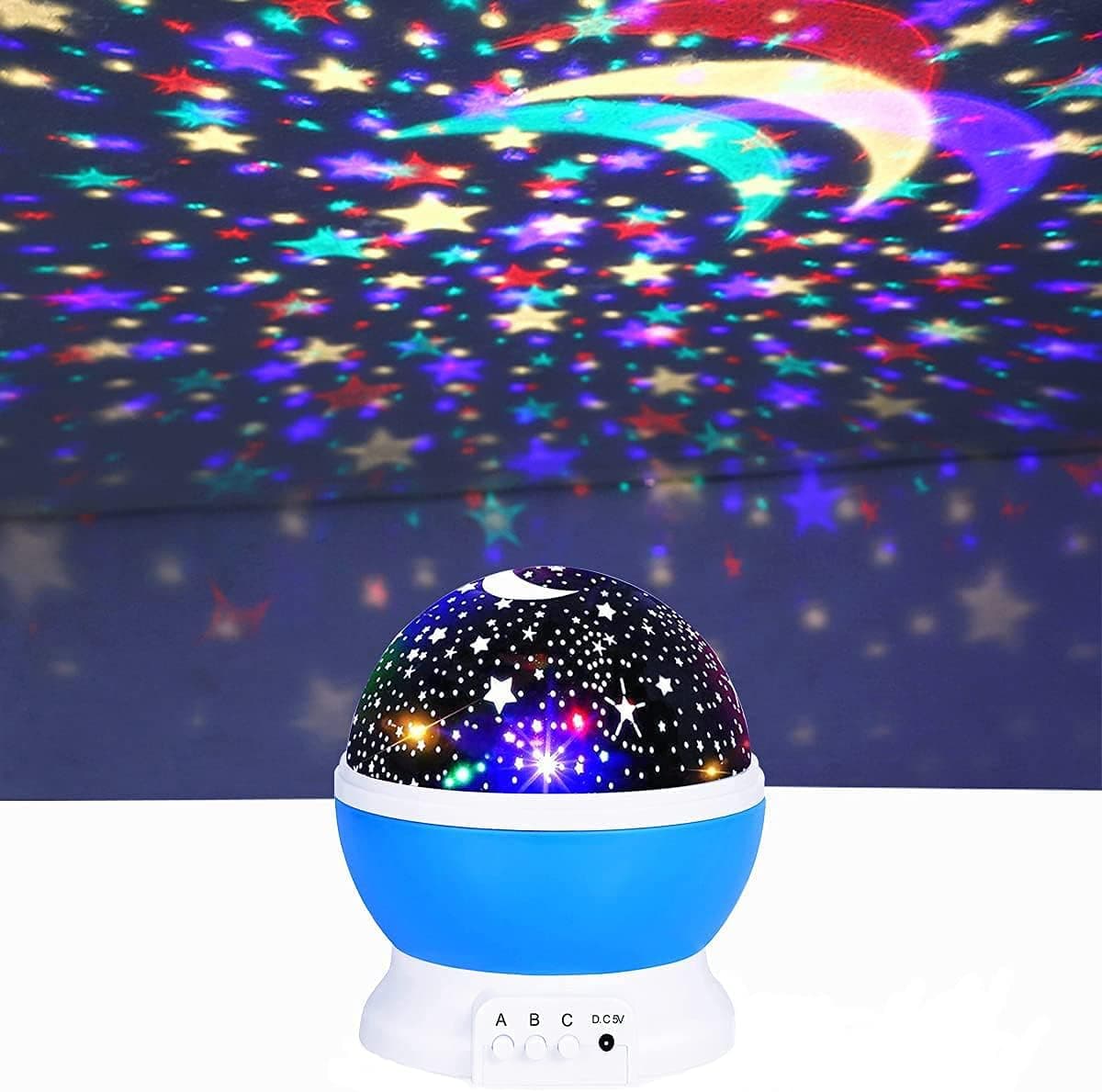 WDYS Kids Night Light,Starry Ceiling Night Light Projector,360-Degree Rotating Star Projector, Kids Birthday Gifts, Bedside Lamp for Children Baby Bedroom and Party Decorations - Blue