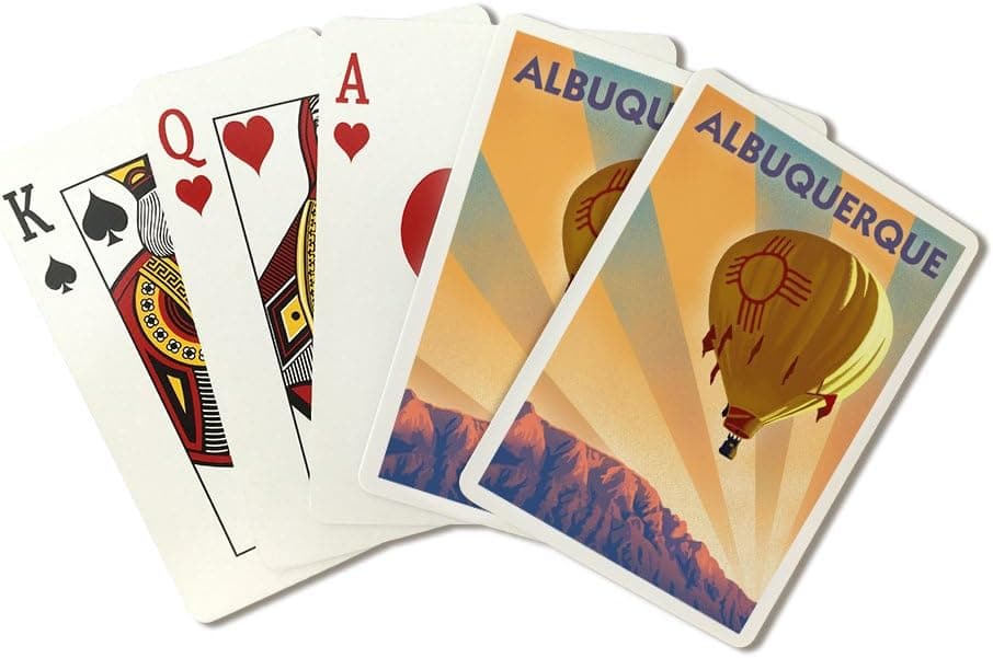 Lantern Press Albuquerque, New Mexico, Hot Air Balloon, Lithograph (52 Playing Cards, Poker Size Card Deck with Jokers)
