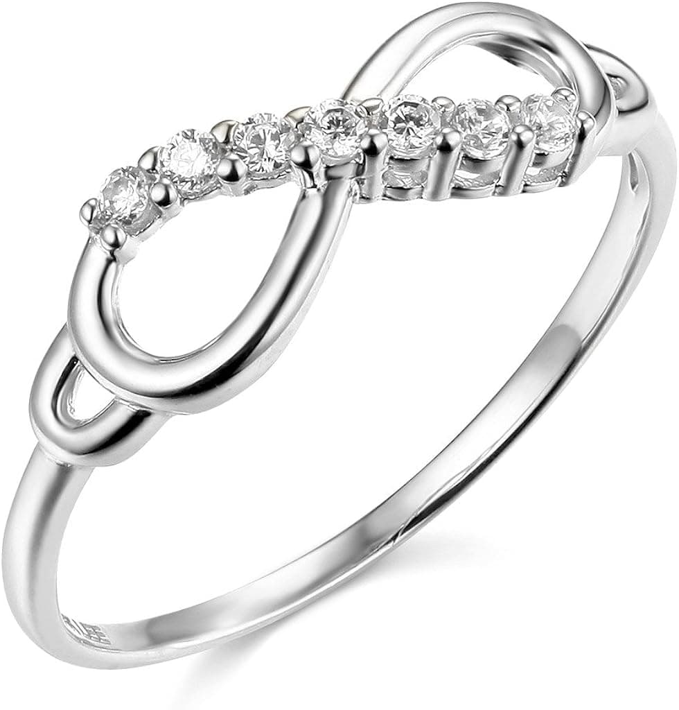 TWJC 14k Yellow OR White Gold Solid Infinity Ring