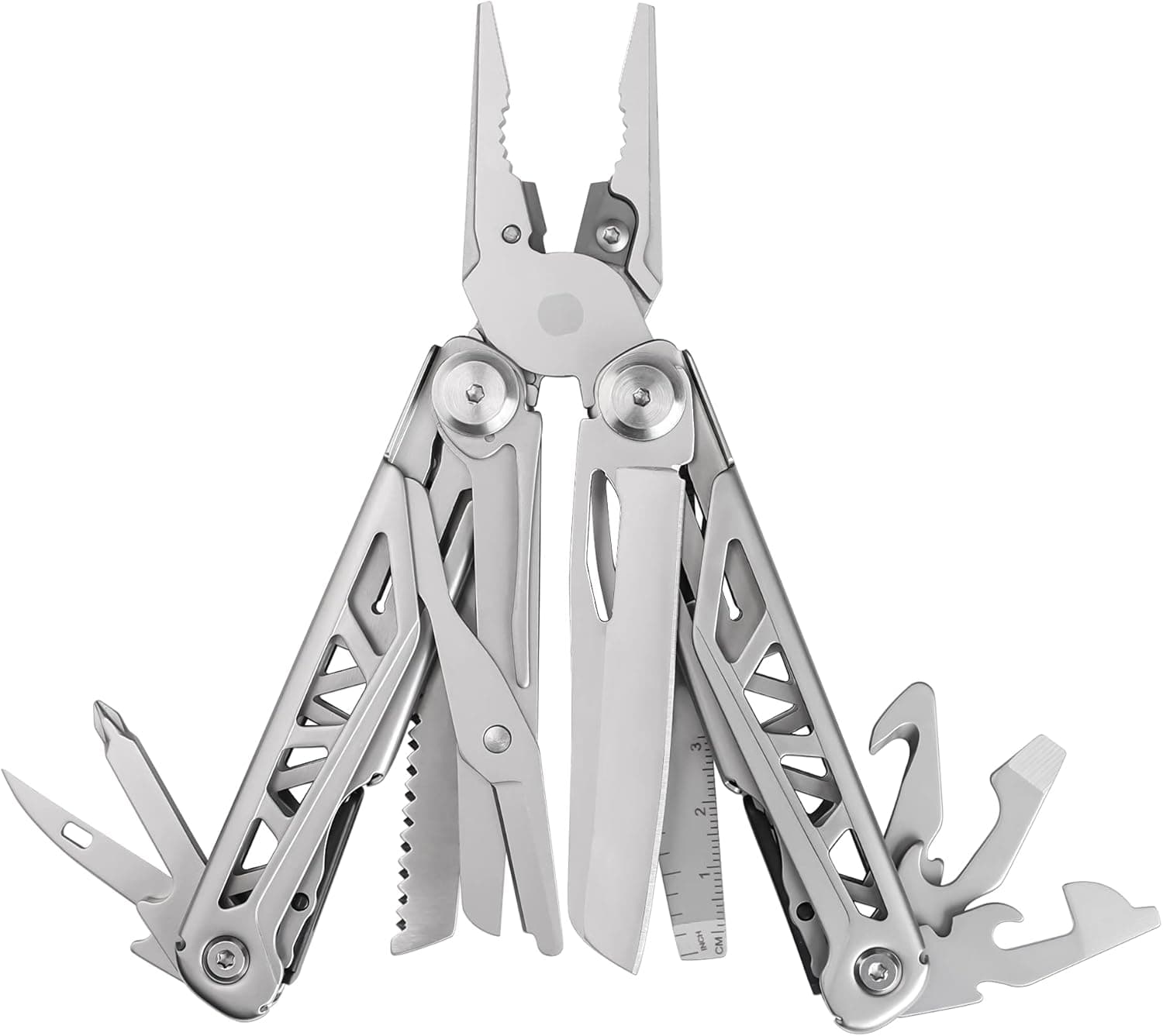 WATERNEST multitool for men,multitool Pliers ,military quality replaceable tungsten steel pliers slices, spring scissors and nylon sheath,Stainless Steel with Nylon Sheath,Perfect for Outdoor
