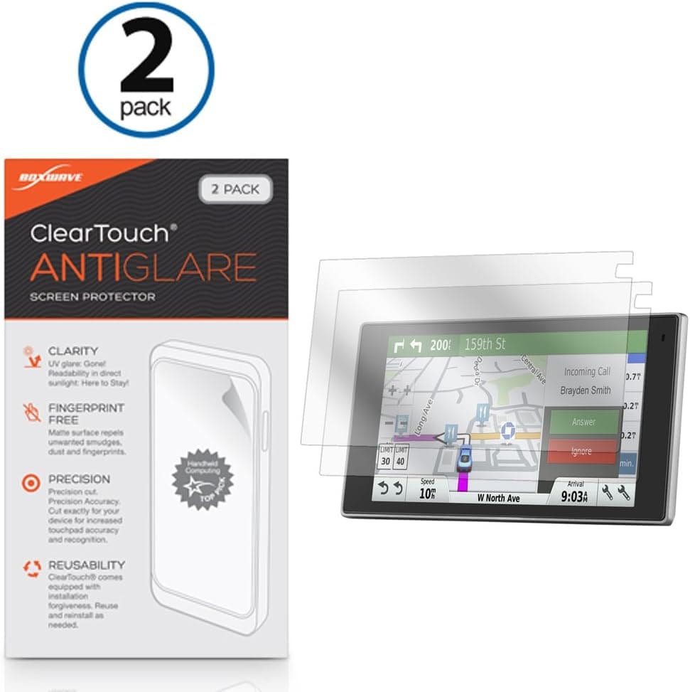 BoxWave Screen Protector for Garmin DriveLuxe 51 LMT-S (Screen Protector by BoxWave) - ClearTouch Anti-Glare (2-Pack), Anti-Fingerprint Matte Film Skin