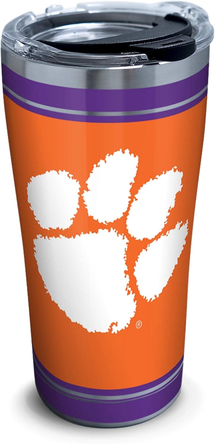 Tervis Made in USA Double Walled Clemson University Tigers Insulated Tumbler Cup Keeps Drinks Cold & Hot, 16oz, Spirit