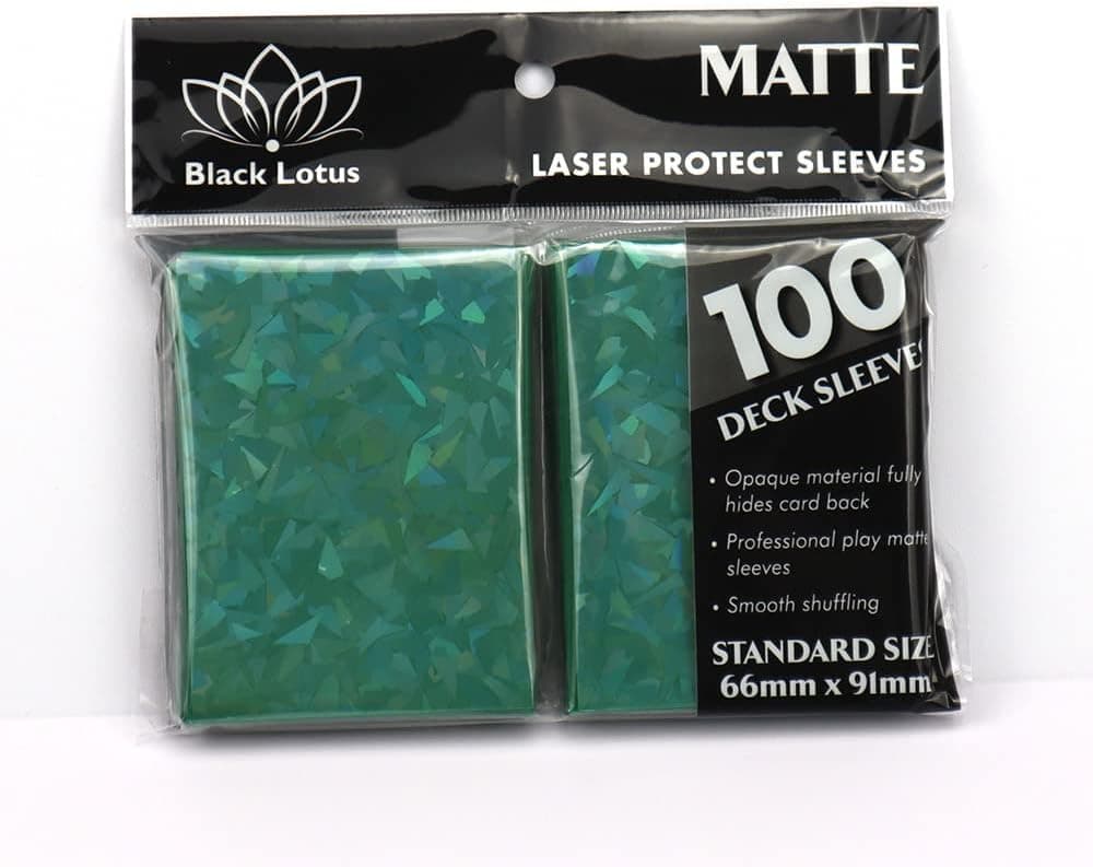 100 PCS/LOT Broken Glass Gemstone Laser Matte Cards Sleeves 66x91 Idol Photo Holographic Protector Cards Shield Cover (Green)