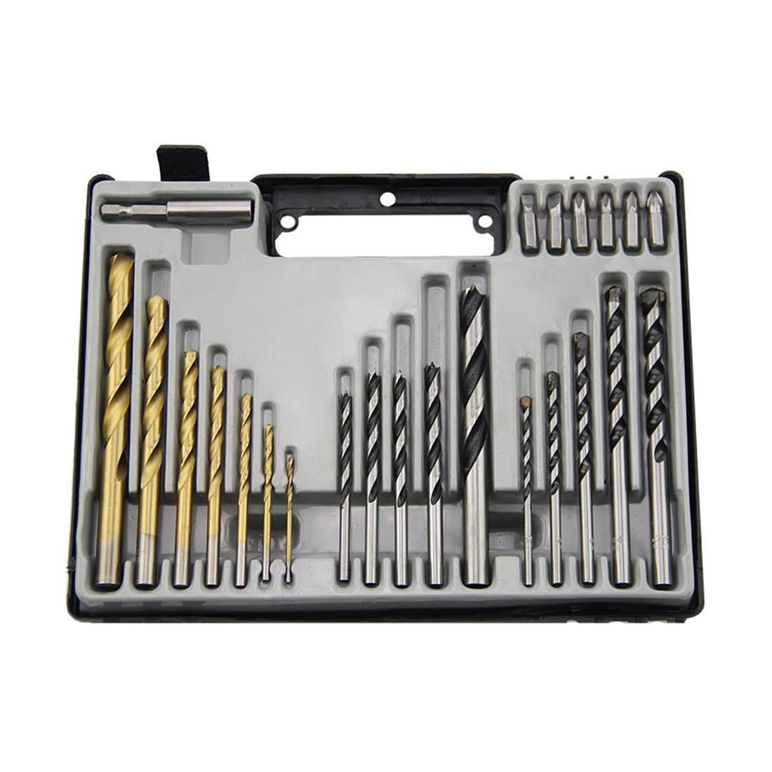 Meccion 24pcs Drill Bits Kit With HSS Twist Drill, Carbon Steel Woodworking Drill, HSS impact drill, Magnetic Sleeve, Screwdriver In Storage Box