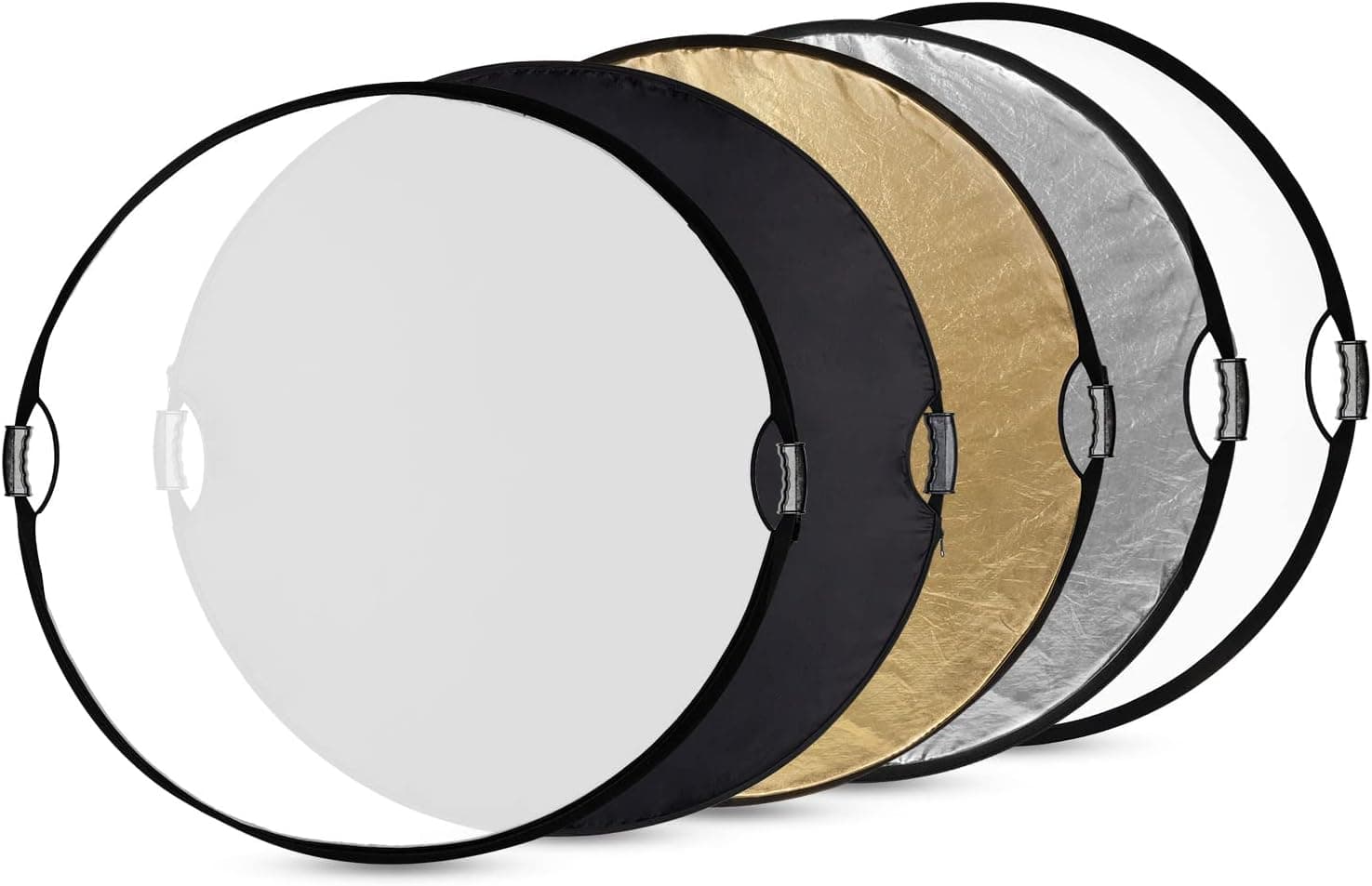 SmallRig 43" (110cm) Photography Reflector with Handles 5-in-1 Collapsible Circular Light Reflector, Translucent, Silver, Gold, White and Black, with Carrying Bag - 4131