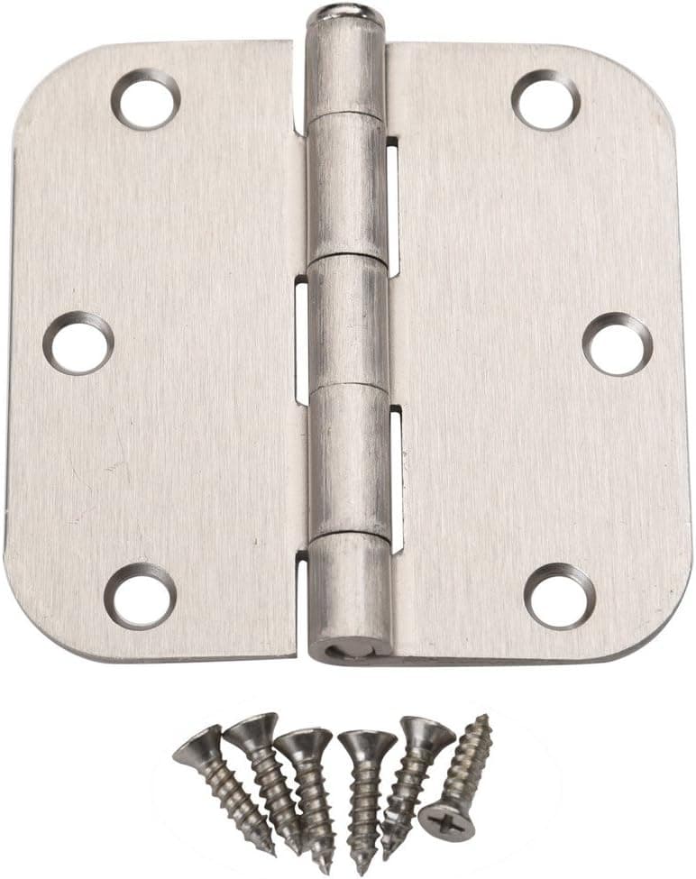 East West Consolidated 61972 3.5" 5/8" Radius Corner SN Satin Nickel Steel Door Hinge (Pack of 12)