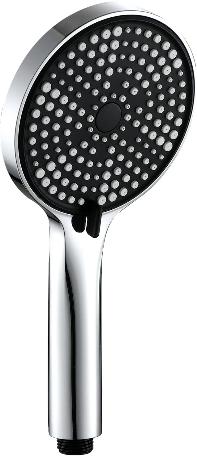 Multi-function High Pressure Shower Head with Handheld, Powerful 156-Outlet Holes Handheld Shower Head-Shower Heads with Handheld Spray, Huge 6-Inch Face, Handheld Only (Luxury Polished Chrome&Black)