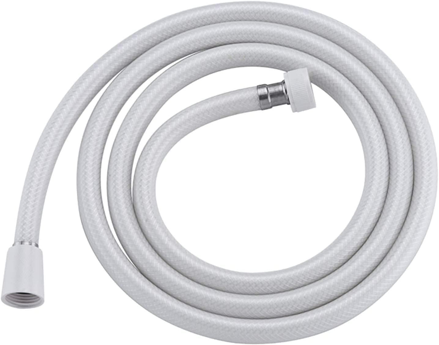 AMAZING FORCE PVC Shower Hose 118 Inches(10 feet) Extra Long Smooth Handheld Shower Hose Flexible Anti-Kink Handheld Shower Head Hose with brass spin inner core White