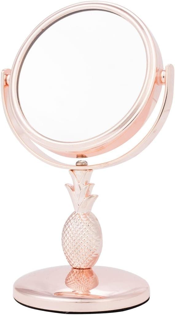 Danielle Mini 4X Magnification Pineapple Vanity Mirror, Rose Gold