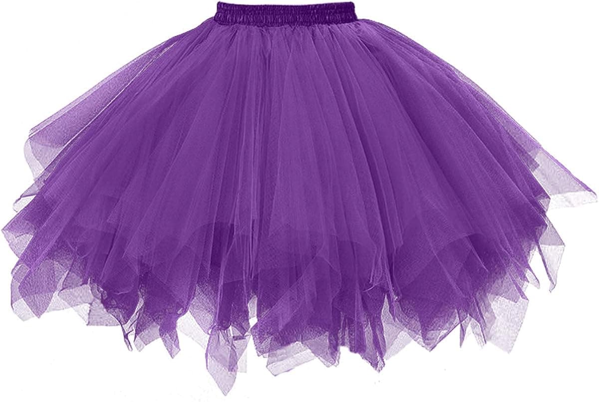 GOOBGS Musever 1950s Vintage Ballet Bubble Skirt Tulle Petticoat Puffy Tutu