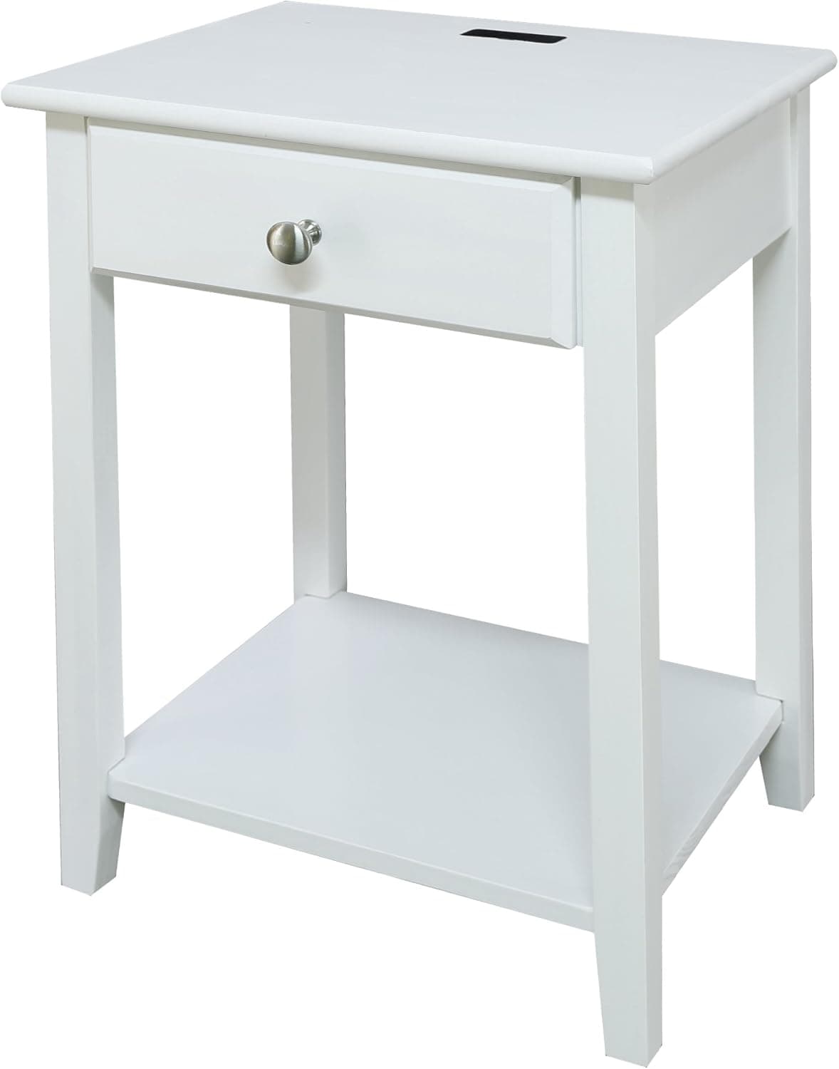 Casual Home USB Port Nightstand, White (New)