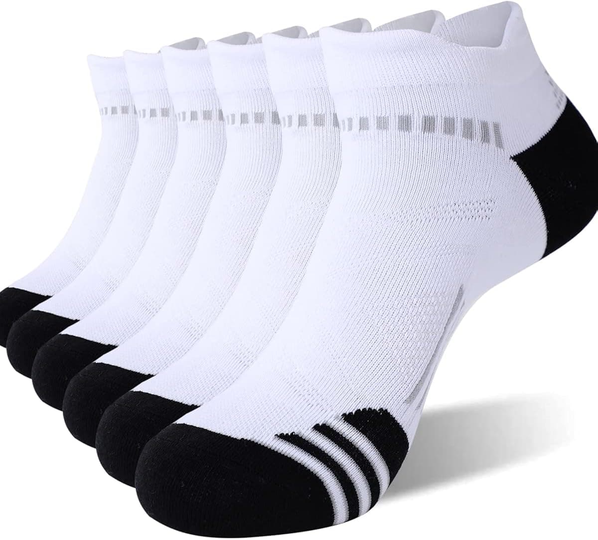 pureluca Compression Socks for Men and Women 6 Pairs Running Athletic Socks Comfort Breathable Qurater Ankle Socks 6-12