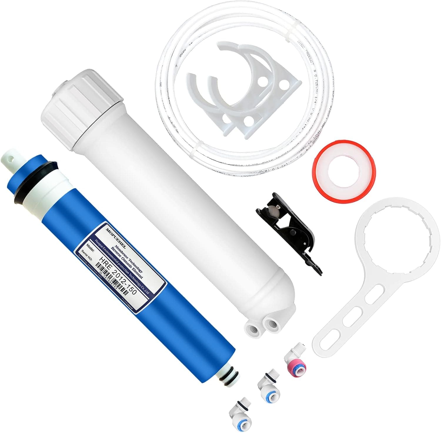 MOPUEHEL 150 GPD RO Membrane with Reverse Osmosis Membrane Housing Set, Reverse Osmosis Filter Replacement Kit, RO Membrane Housing Set for DIY RO Water System & Maple Syrup Reverse Osmosis System