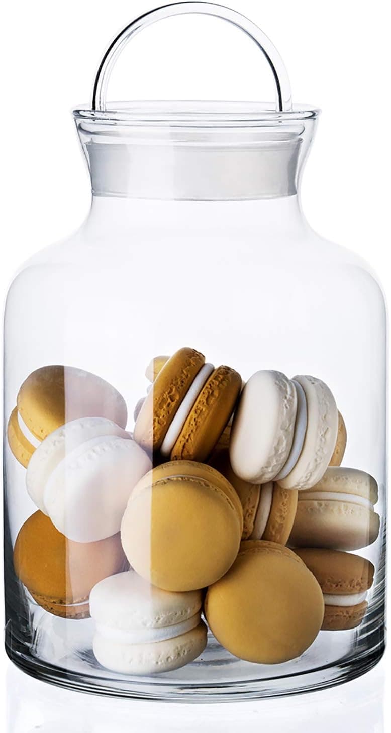 Diamond Star Glass Jar with Lid Home Decorative Candy Jar Kitchen Food Storage Containers (55 oz)