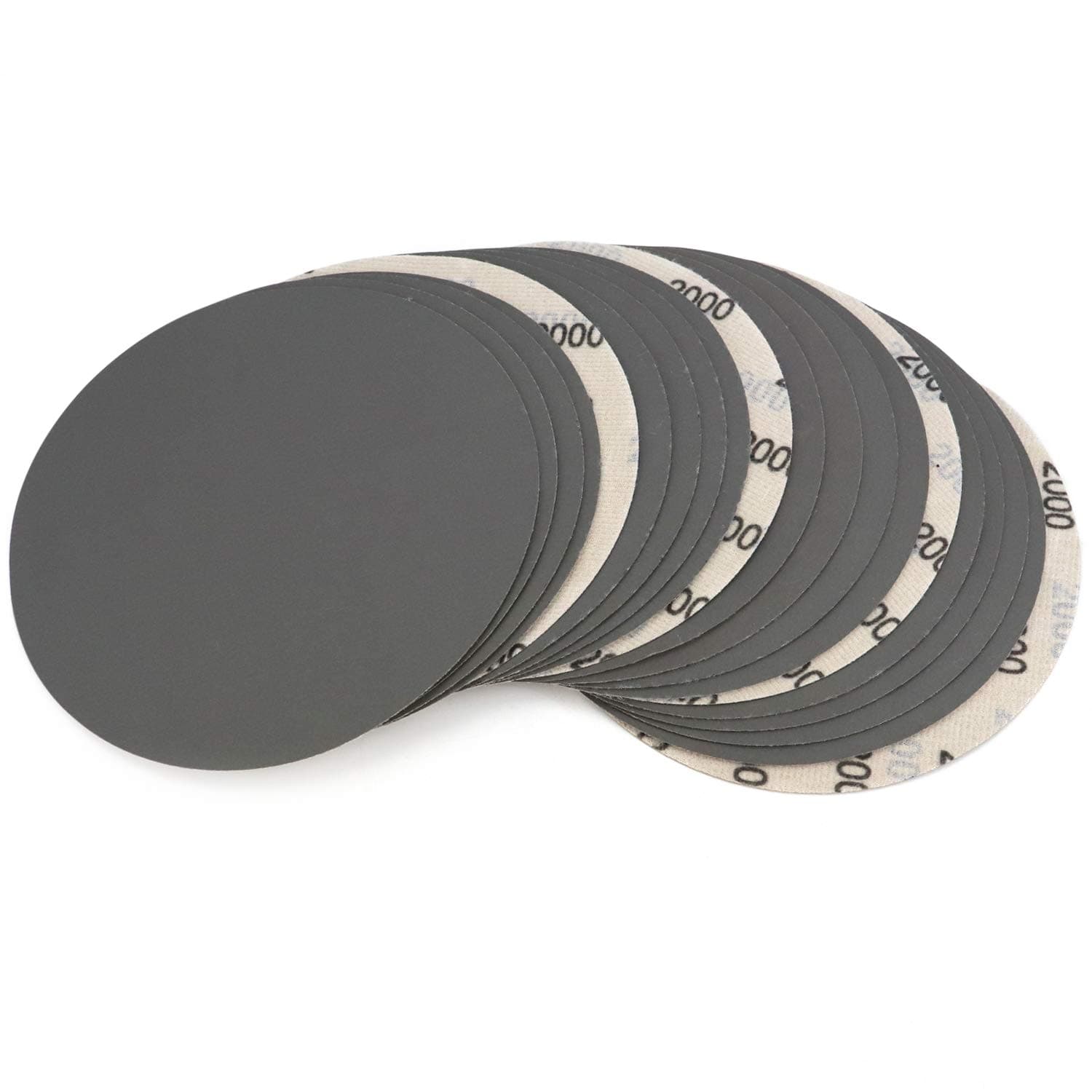 20Pcs 7 Inch Hook and Loop Wet Sanding Discs 2000 Grit Heavy Duty Silicon Carbide Waterproof Sandpaper 7'' Sander Polisher Sanding Disc for Wood Metal Grinding Car Boat Paint Removing Polishing