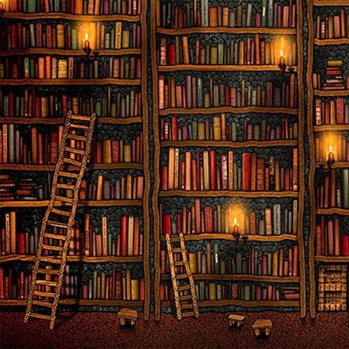 Lwcx 3D Wallpaper Classic Bookshelf Oil Painting Photo Mural Study Library Living Room Backdrop Wall Home Decor 150X105CM
