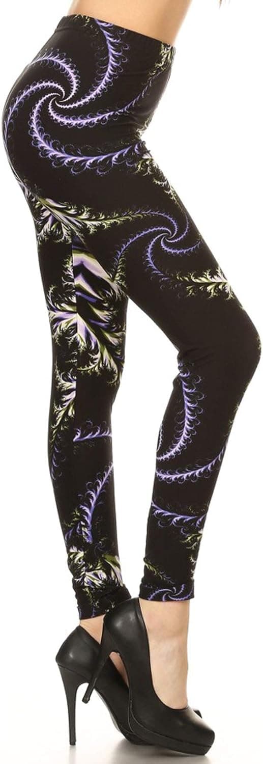 R740-PLUS Iris Glory Print Fashion Leggings