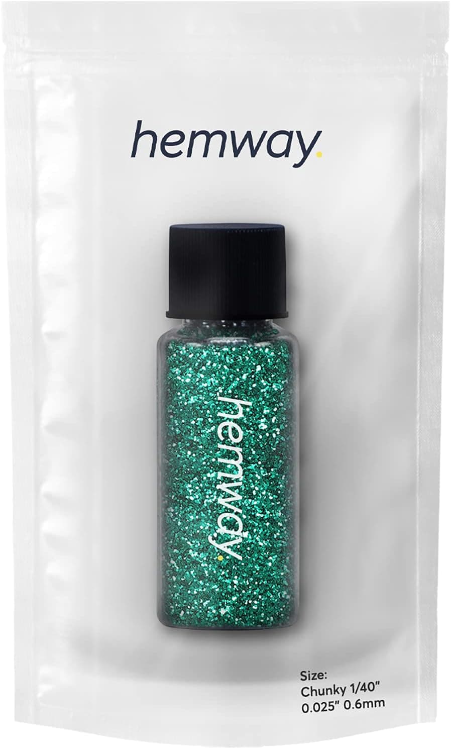 Hemway Glitter Tube 12.8g / 0.45oz Premium Glitter for Halloween Decorations Costumes Scary Makeup Face Body Eye Cosmetic Safe - Chunky (1/40" 0.025" 0.6mm) - Turquoise Blue