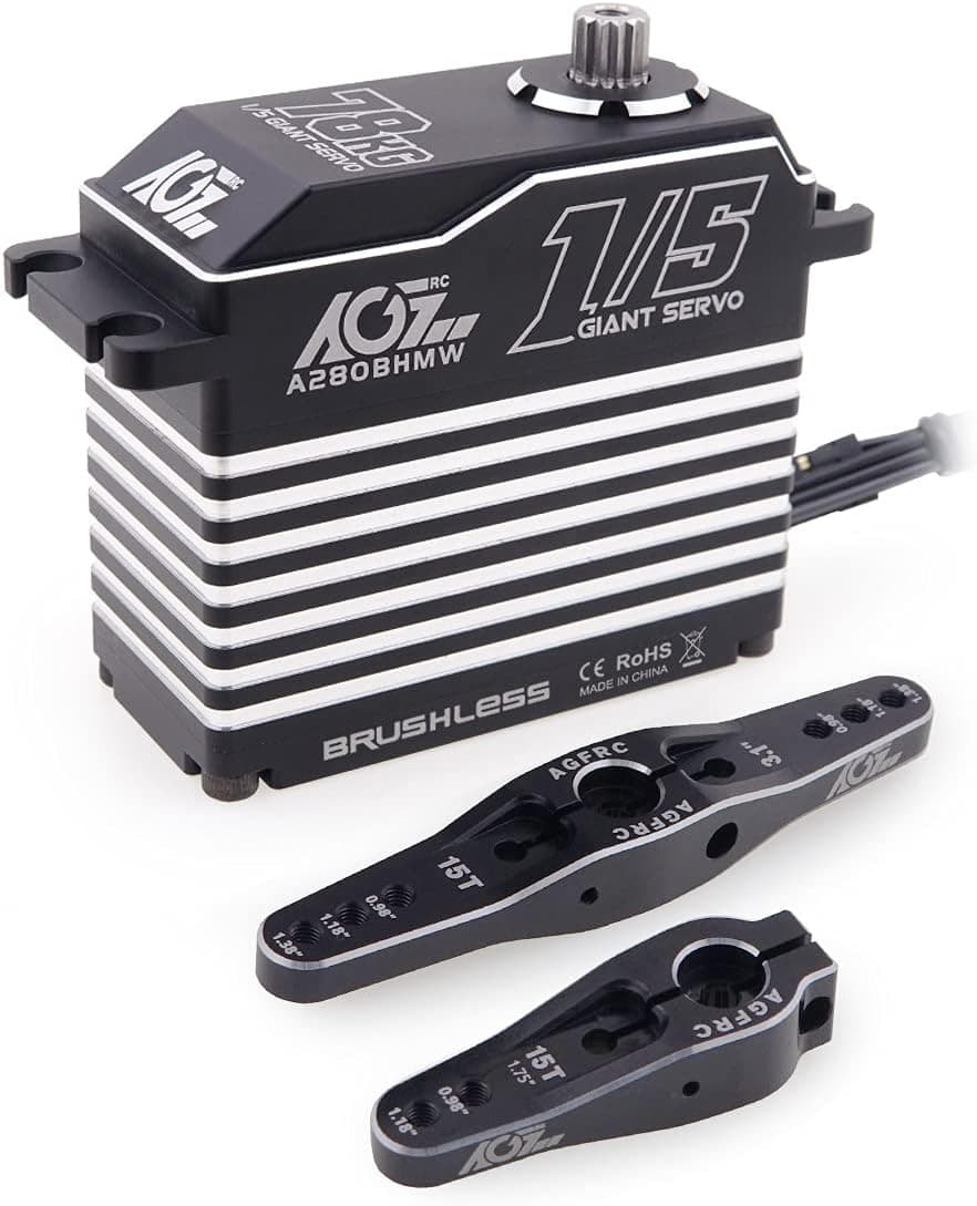 AGFRC 78KG High-Torque Digital-RC-Servo-Motor Waterproof - Metal Gear Brushless Servo for 1/5 RC Models, Control Angle 180° (A280BHMW(2S))