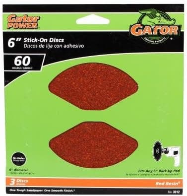 Gator 3012 Sanding Discs, Aluminum Oxide, 60-Grit, 6-In, 3-Pk. - Quantity 5