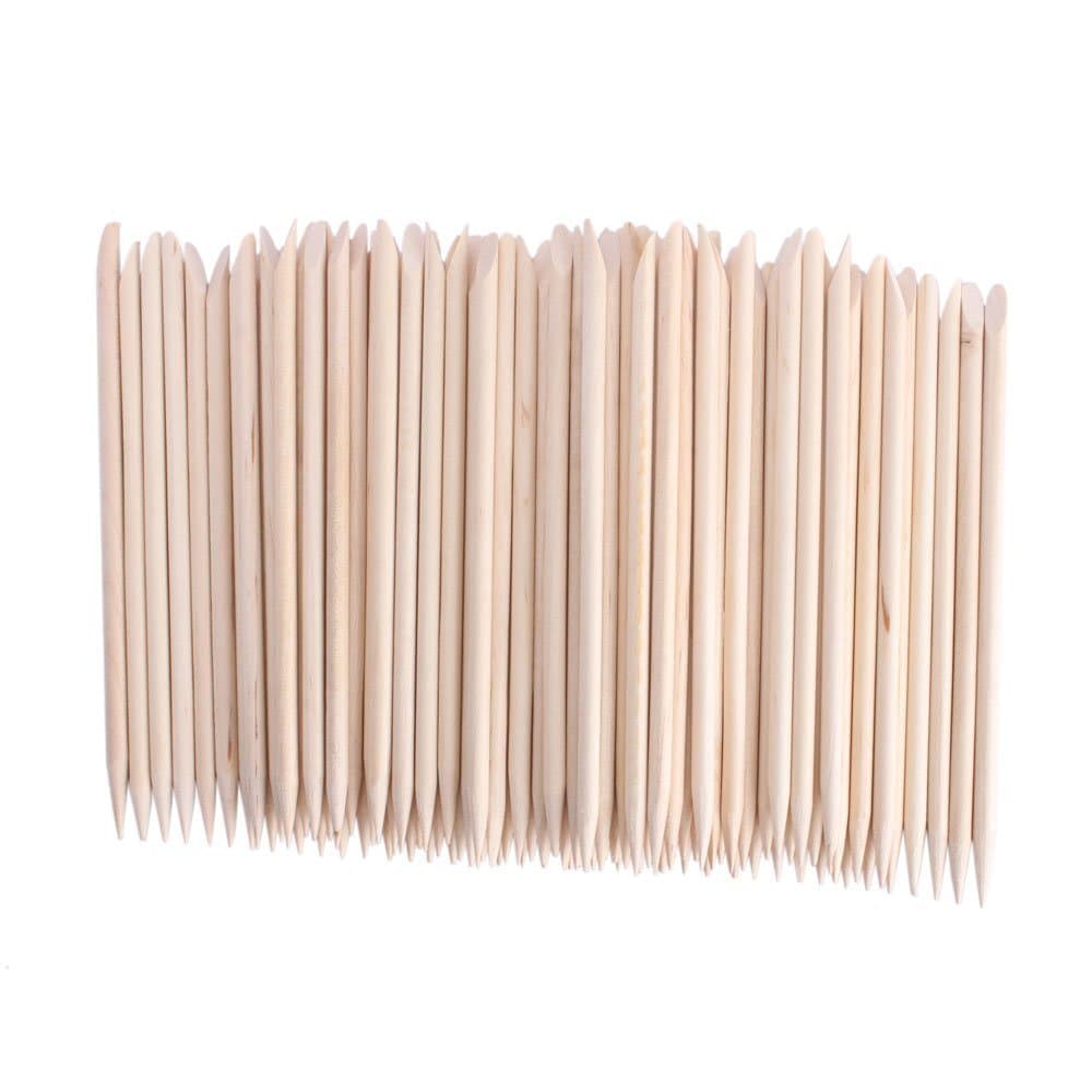 Adecco LLC 50PCS/150PCS/500PCS/1000PCS Nail Art Orange Wood Sticks Cuticle Pusher Remover Manicure Pedicure Tool 110mm (1000P)