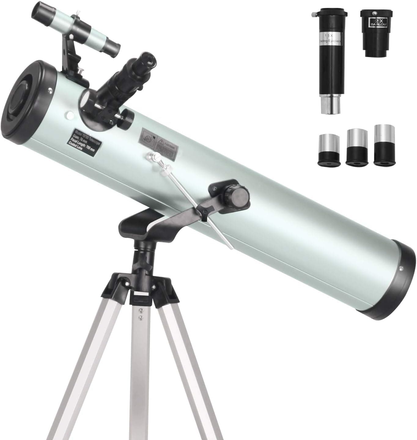 ToyerBee Telescope 76mm Aperture 700MM, with 3 Eyepieces H20mm H12.5mm H4mm&Tripod&Finder Scope&Moon Mirror, 70X-350X Magnification- Reflector Telescope for Kids& Students&Adults&Astronomy Beginners