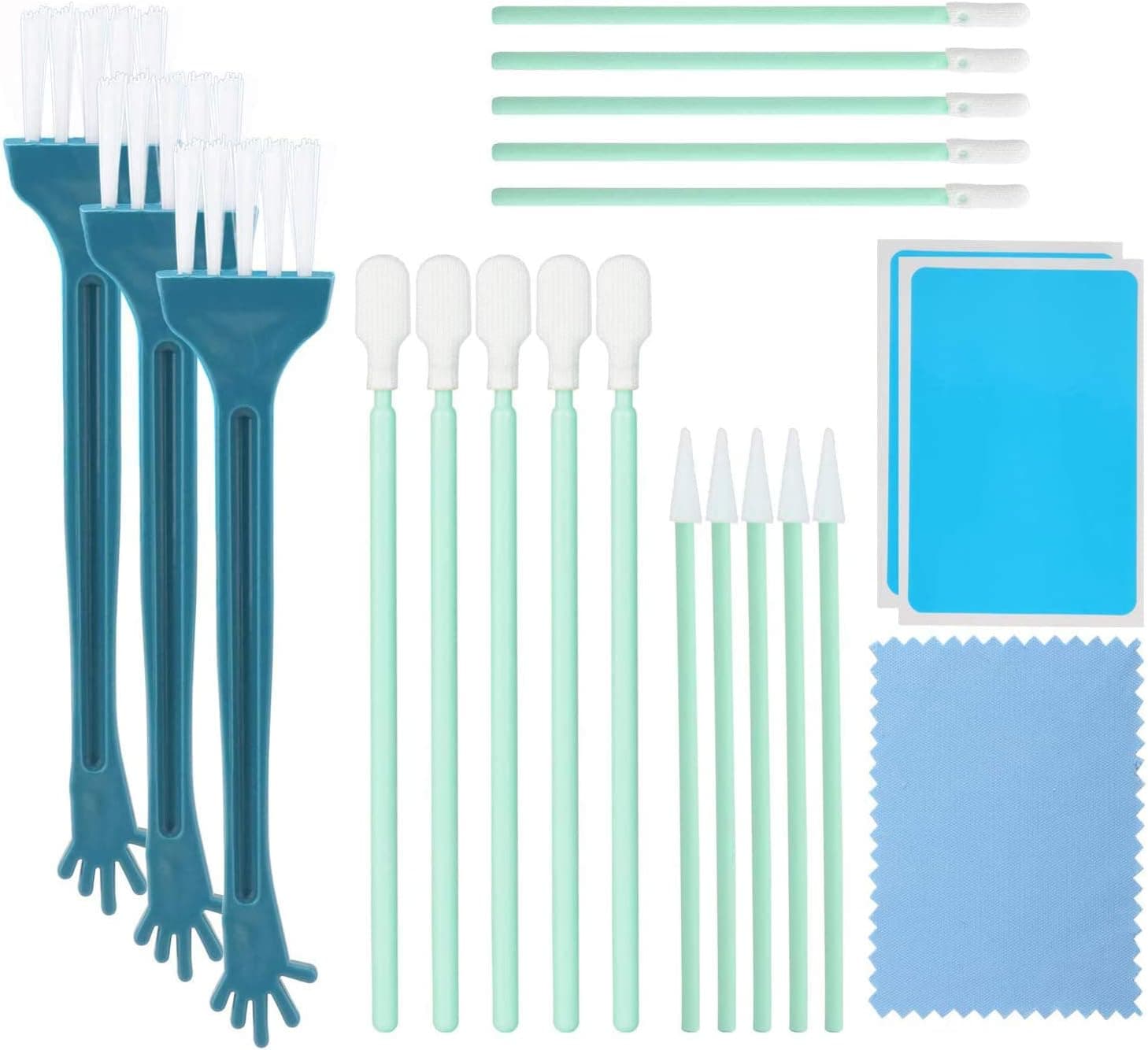 OOTSR 21pcs Phone Port Cleaning Kit, Cleaning Swab Kit with Nylon Brushes & Dust Cloth for USB Charging Port/Headphone Jack/Camera/Keyboard/Inkjet Printer/Industrial Equipment